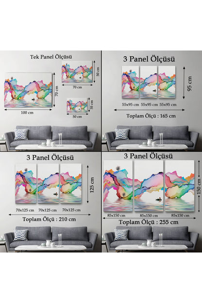 Soyut Mürekkep Sanatı Dekoratif Kanvas Duvar Tablosu-3680