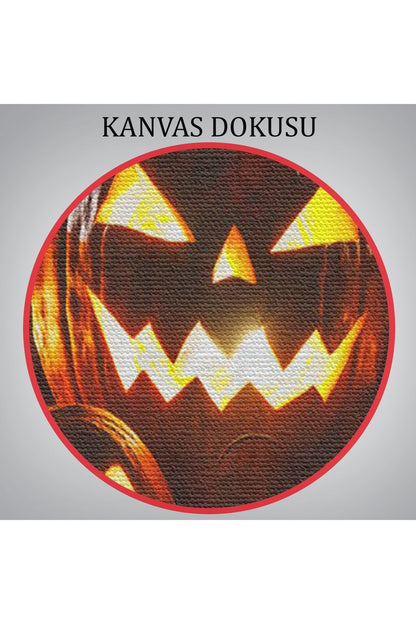 Cadılar Bayramı Korkunç Kabak Kanvas Dekoratif Duvar Tablosu-5203