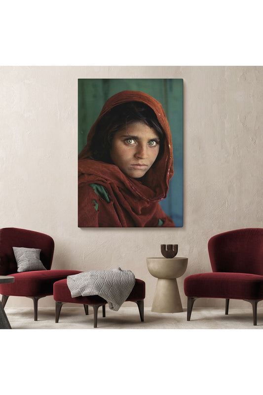Afgan Kızı Ünlü Fotoğrafçı Steve Mccurry National Geographic Kanvas Tablo-5217