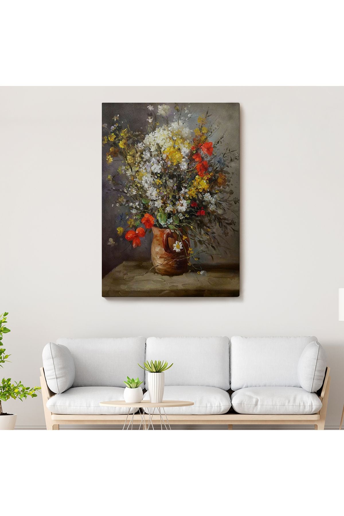 Vazodaki Renkli Çiçekler Duvar Tablosu-6119