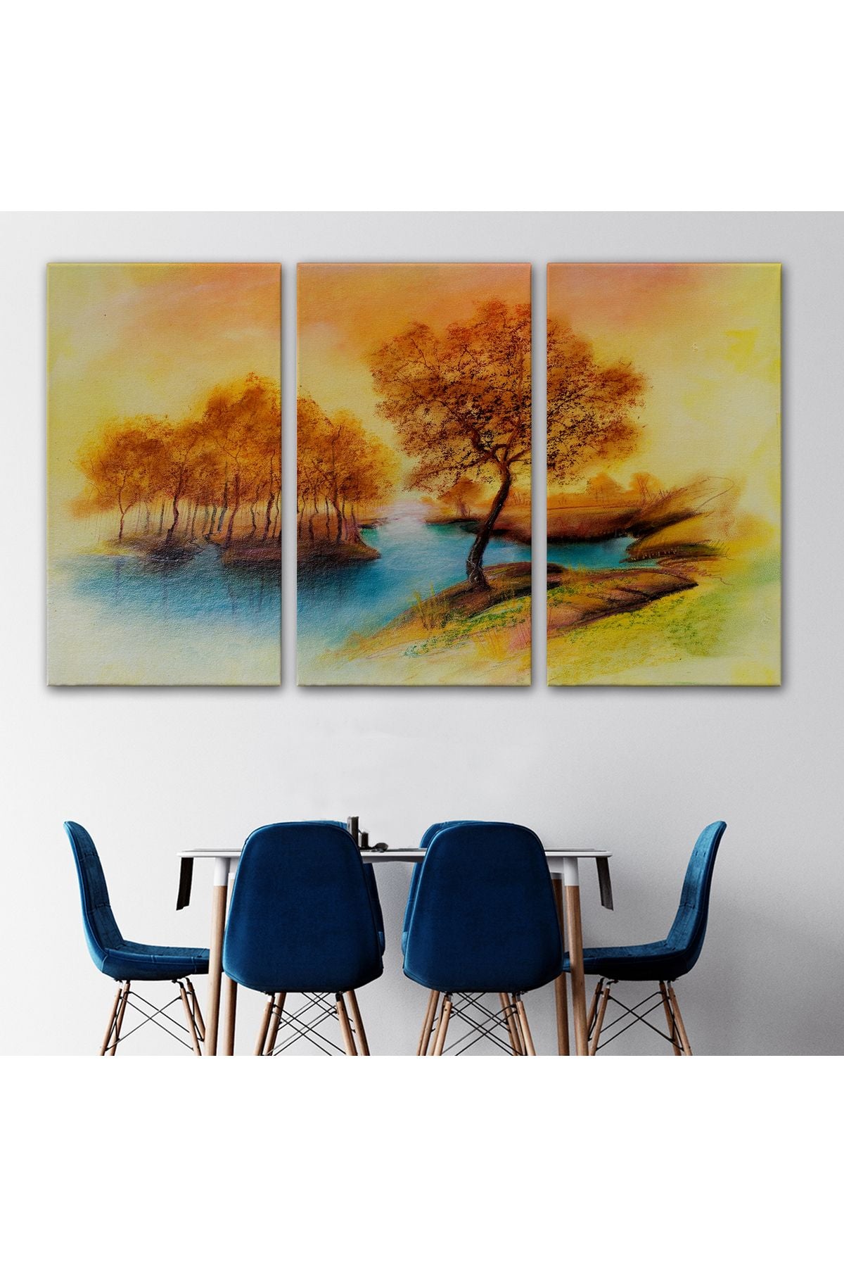Yaz Mevsimi Manzaralı Kanvas Duvar Tablosu-1181