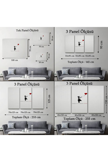 Banksy Kırmızı Balonlu Kızın'ın Her Zaman Umut Vardır Yazılı Tablosu-5012