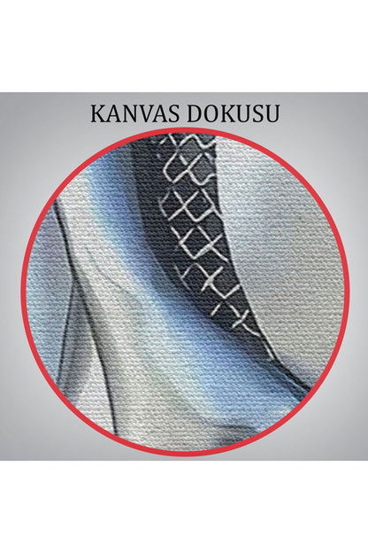Romantik Beden, 3D Efekti Gri ve Gümüş İnsan Metalik Kanvas Tablo-5359