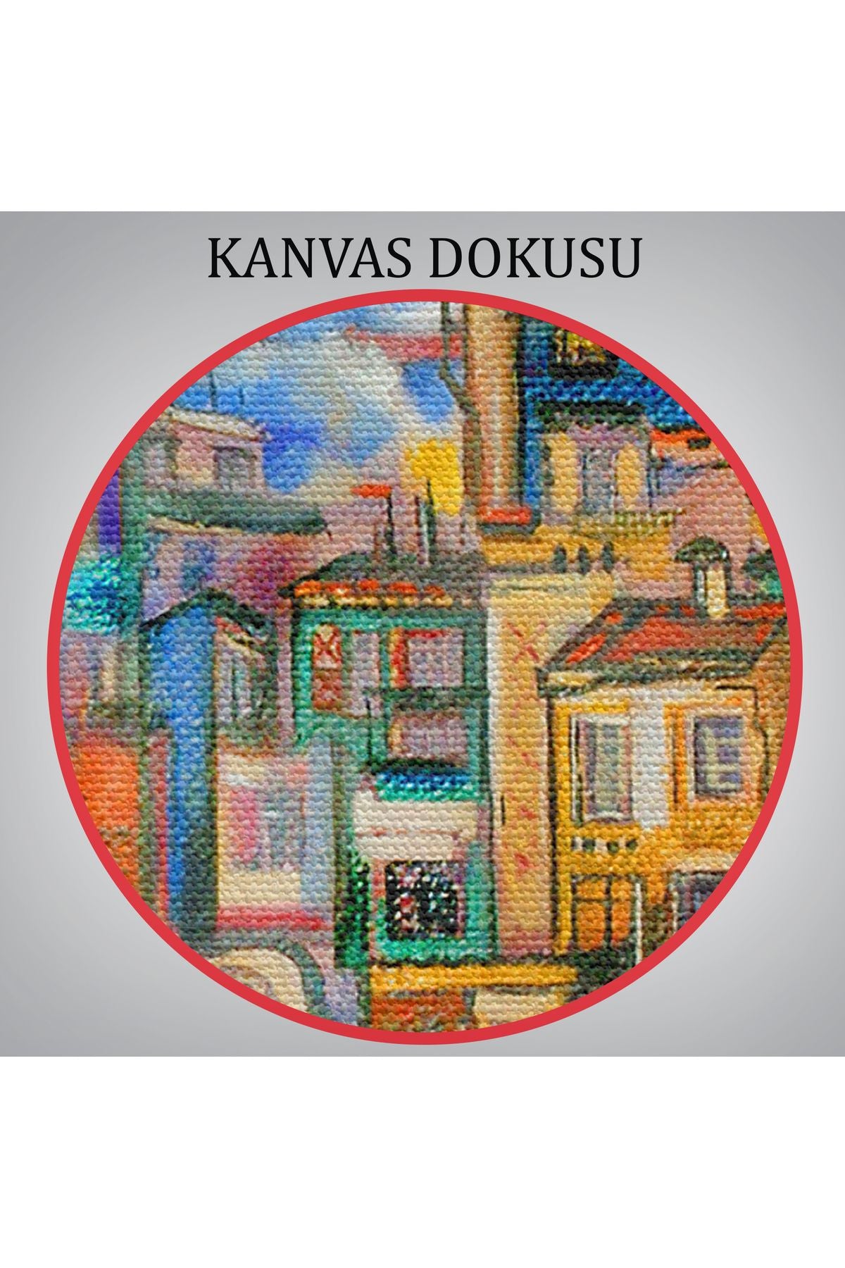 Bulutlu Avlu Yağlıboya Görünüm Dekoratif Kanvas Duvar Tablosu-3451