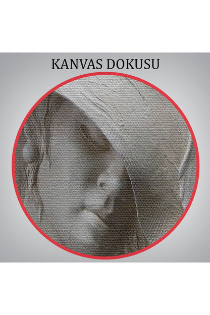 Kabartma Görünümlü Şapkalı Kadın Kanvas Duvar Tablosu -3424