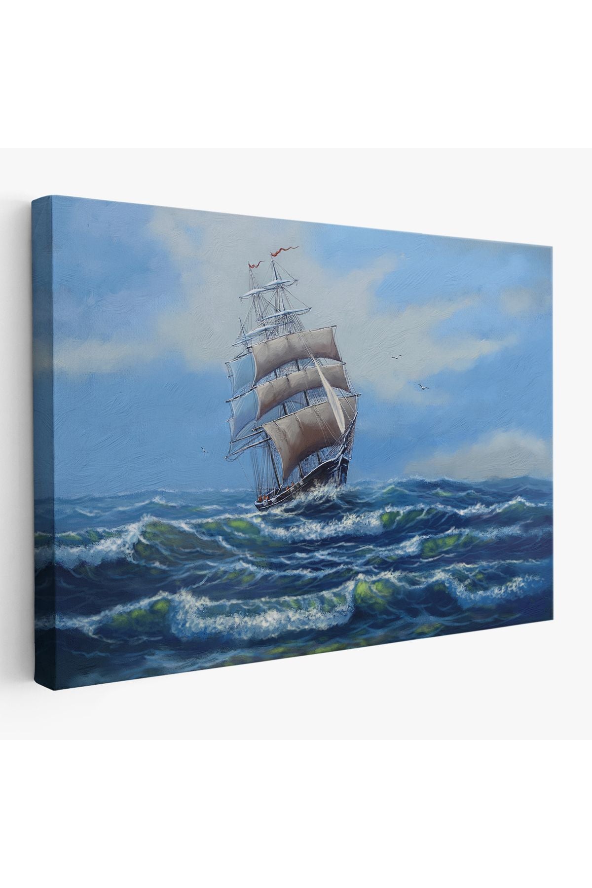 Dalgalı Okyanustaki Büyük Yelkenli Duvar Tablosu-1215