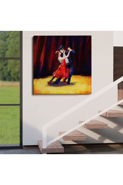 trndry seri001 Tango Danscıları Yağlıboya Görünüm Dekoratif Kanvas Duvar Tablosu-5846