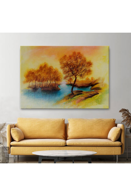 Yaz Mevsimi Manzaralı Kanvas Duvar Tablosu-1181