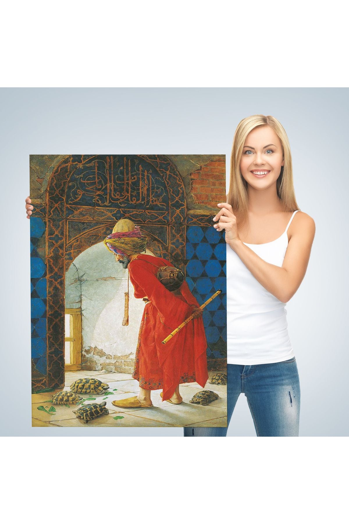 Osman Hamdi Bey'in Kaplunbağa Terbiyecisi İsimli Eseri Kanvas Tablo-5129