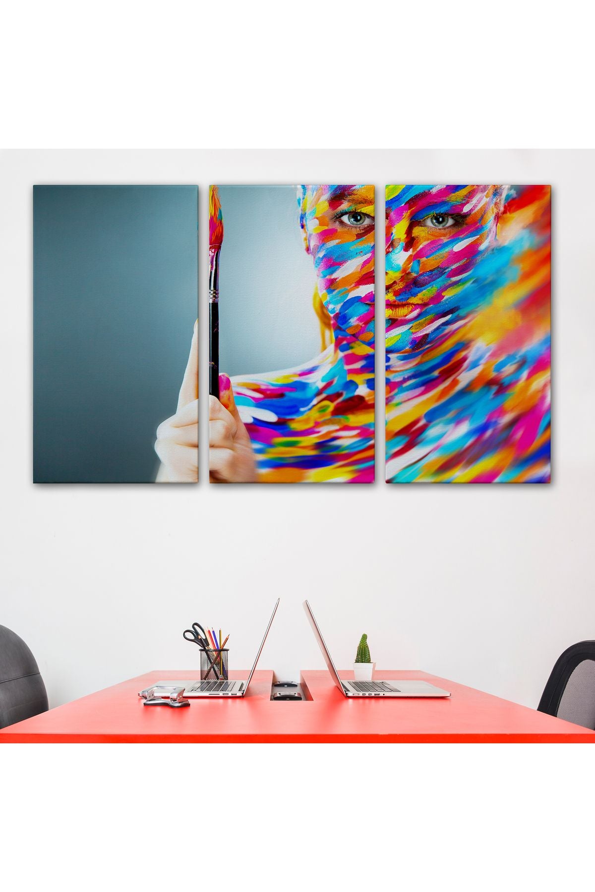 Sanatçı Kadın Dekoratif Kanvas Duvar Tablosu-3455