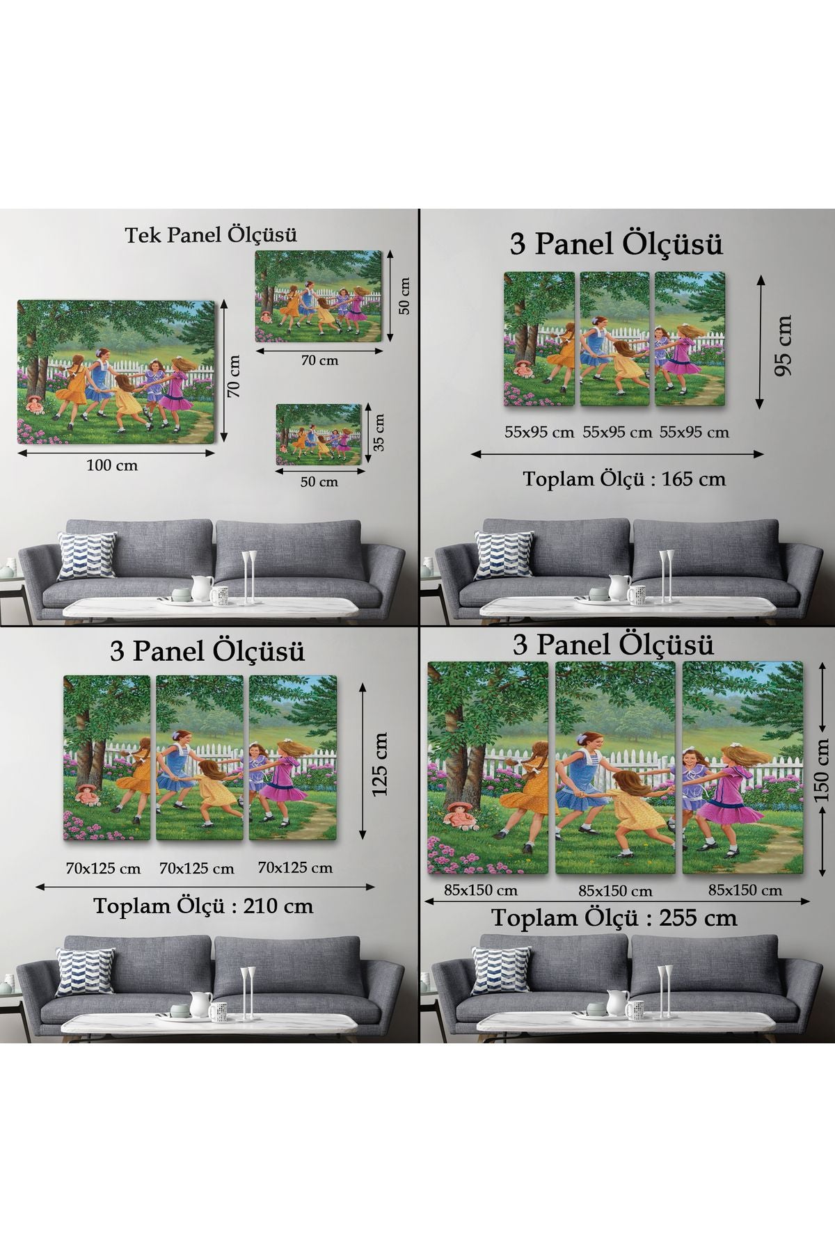 Bahçede Oynayan Kız Çocukları Tablosu-6532