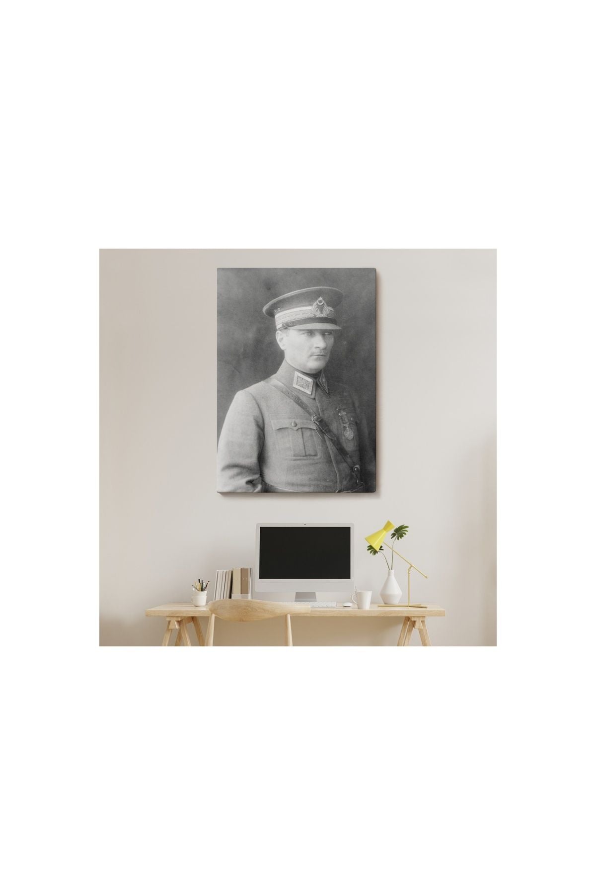 Atatürk Portre Tablosu Mustafa Kemal Atatürk Dikdörtgen Dekoratif Kanvas Tablo-cv-75