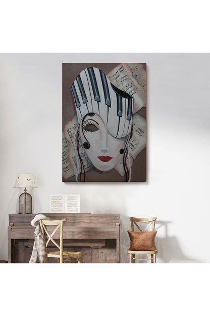 Müzik Notaları Ve Kadın Sürreal Tablosu-6489