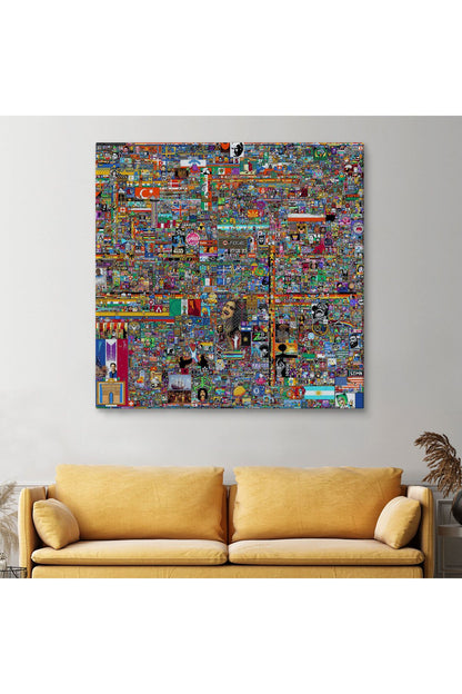 Reddit R/place Kanvas Tablo, Elraenn Twitch Kanvas Tablo, Reddit Savunma Hattı Kanvas Tablo-5173