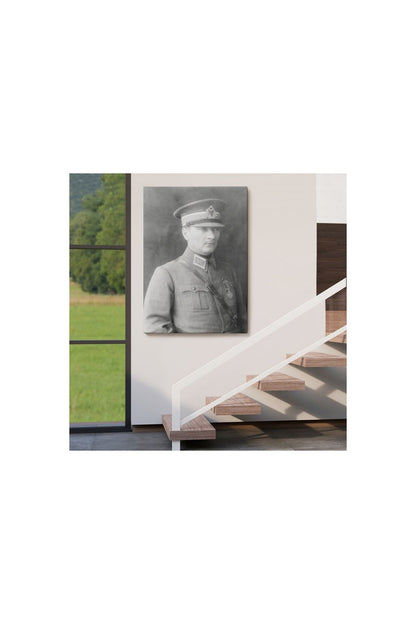 Atatürk Portre Tablosu Mustafa Kemal Atatürk Dikdörtgen Dekoratif Kanvas Tablo-cv-75