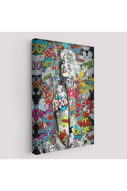 Graffiti Marilyn Monroe, Renkli Marilyn Monroe Kanvas Tablo-5307