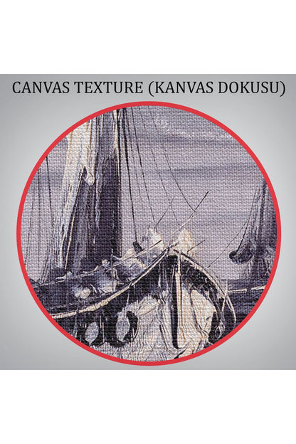 Venedik İtalya Yelkenli Limanı Yağlı Boya Görünümlü Tablo-1200