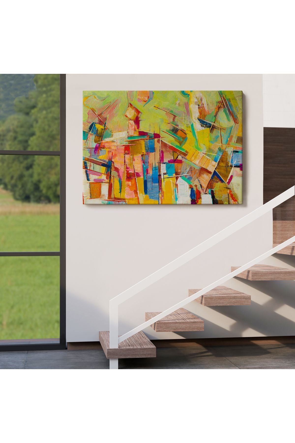 Soyut Yaglıboya Görünüm Dekoratif Kanvas Tablo-3430