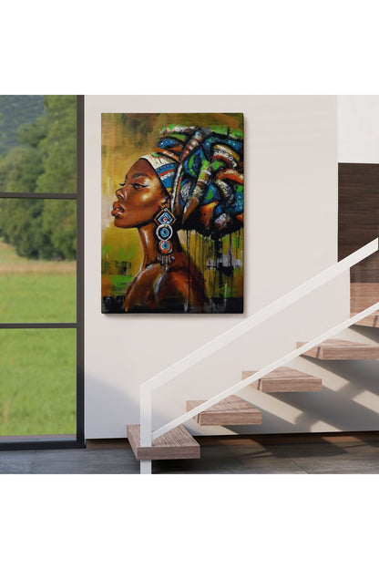 mstseri001 Siyah Kadın Kanvas Tablo, Afrikalı Kadın Kanvas Tablo-5221