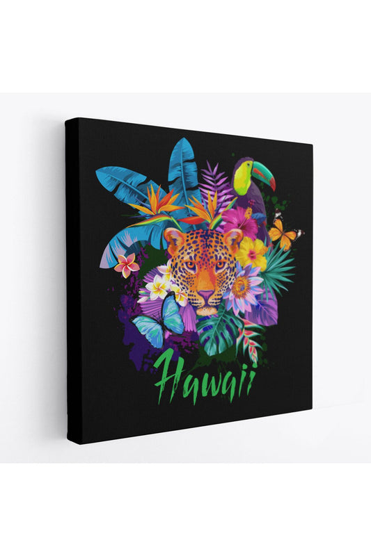 Hawai Temalı Leopar Dekoratif Kanvas Tablo-5814