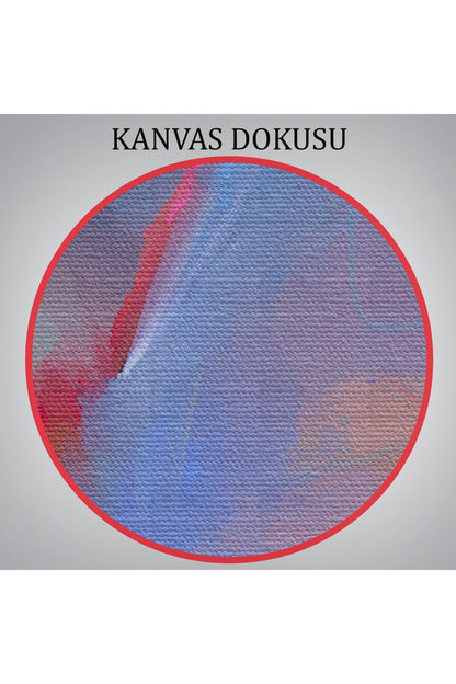 Fırça Darbeli Yelkenli Soyut Yağlıboya Görünüm Kanvas Tablosu-3585