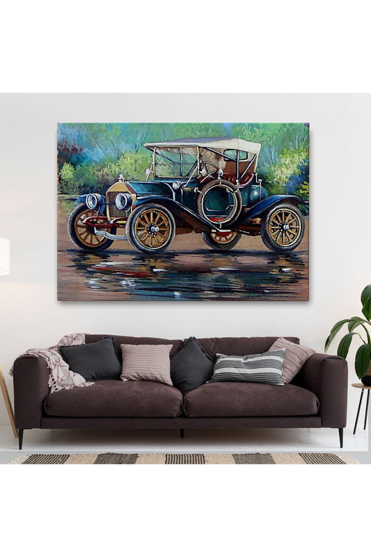 Tshp seri001 Eski Siyah Araba Yağlıboya Görünüm Dekoratif Kanvas Duvar Tablo-3520