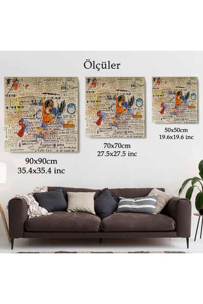 Jean Michel Basquiat'in 50 cent Piece İsimli Eseri Kanvas Tablo-5017