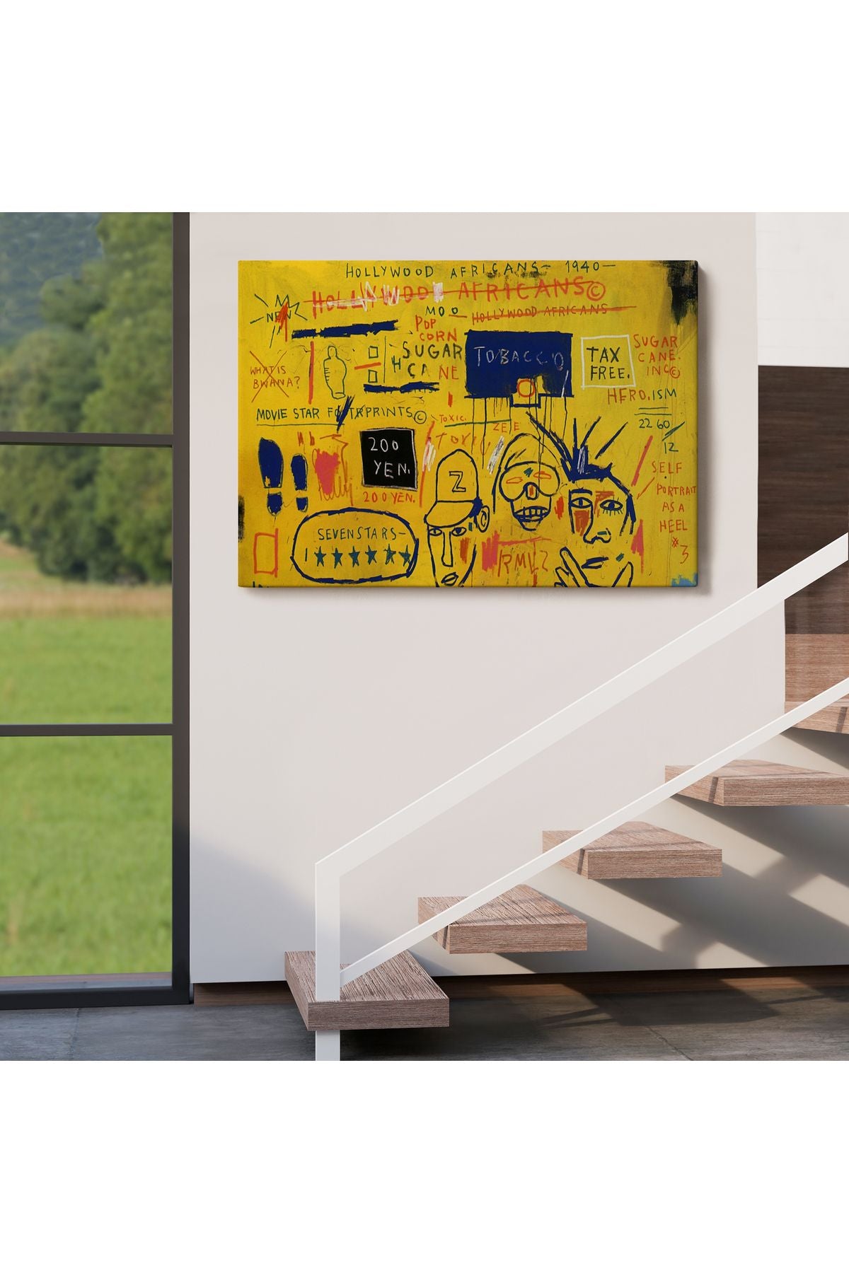 Jean Michel Basquiat, Hollywood Africans 1983 Kanvas Tablo-5058