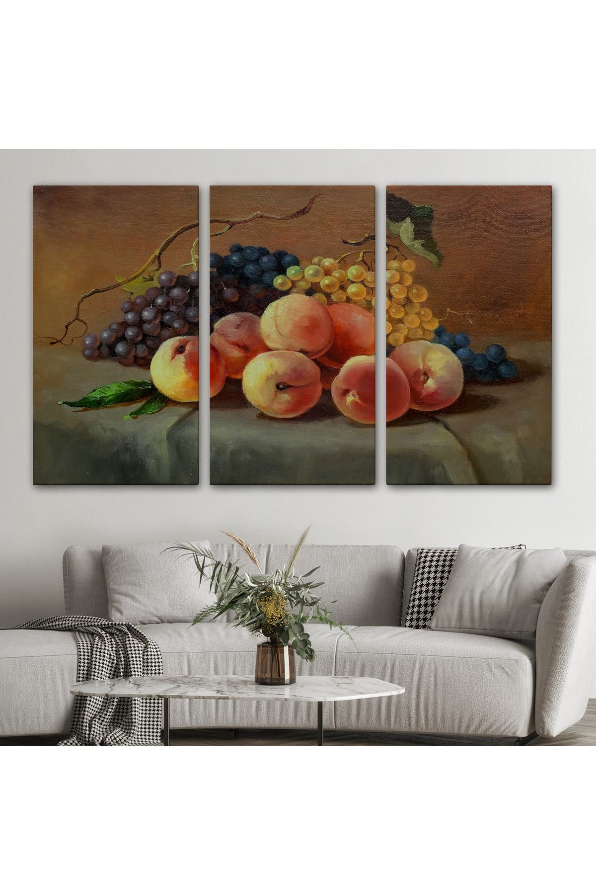 Masa Üstündaki Meyveler Yağlı Boya Görünümlü Tablo-1233