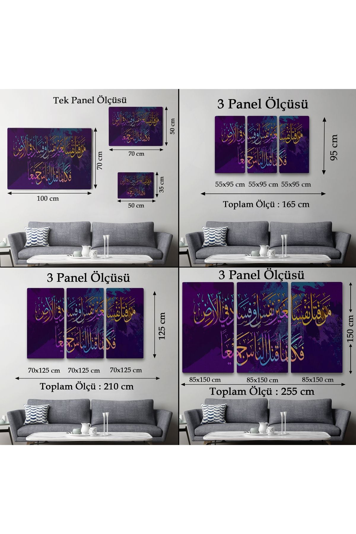 Kanvas Tablo-Bir Kimseyi Öldürürse Bütün İnsanlığı Öldürmüş Gibi Olur Yazılı Hat 3341