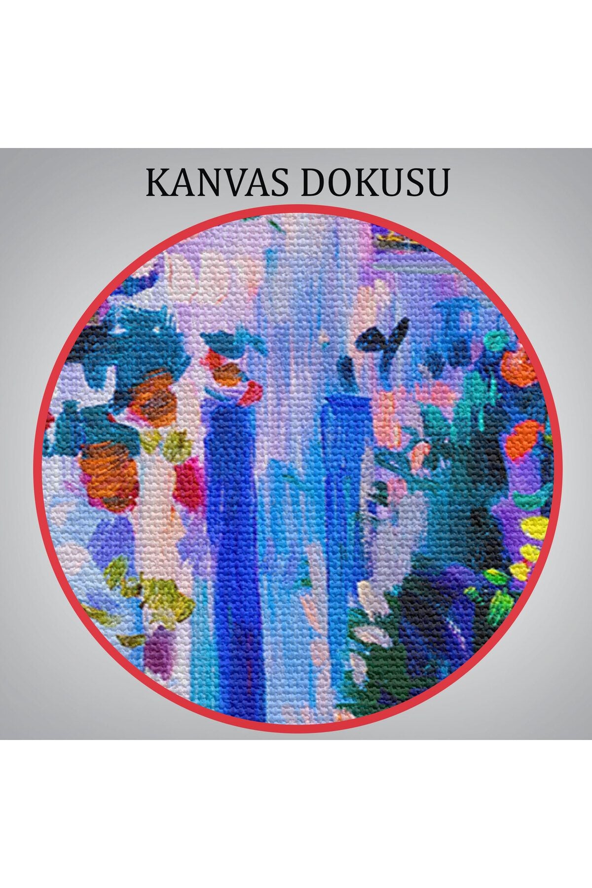 Çiçekli Sokak Yağlıboya Görünüm Dekoratif Kanvas Duvar Tablosu-5827