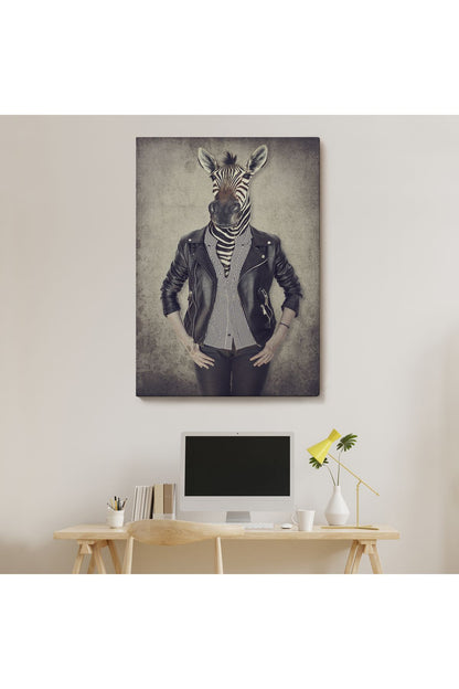 Zebra Kafalı İnsan Kanvas Tablo-4982