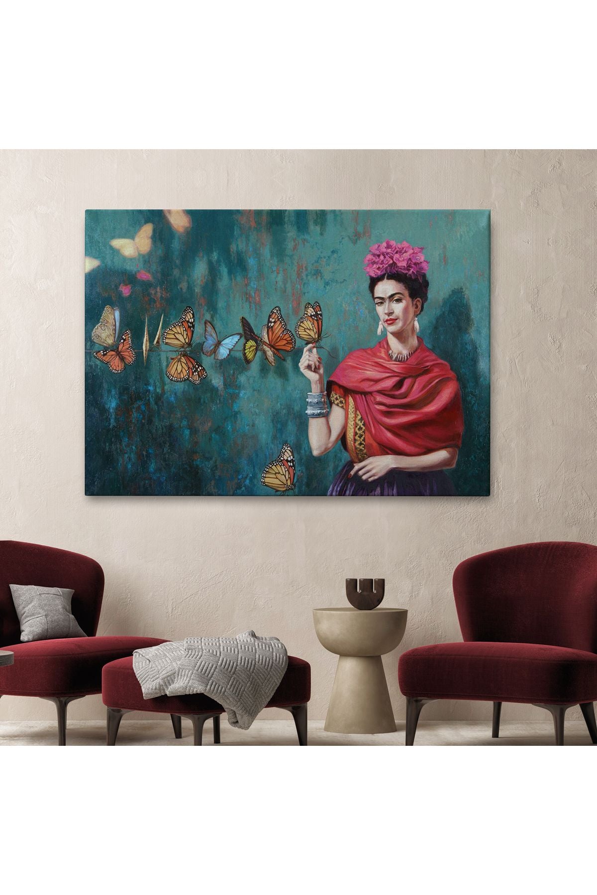 Ünlü Ressam ve Kelebekler Kanvas Tablo-5169