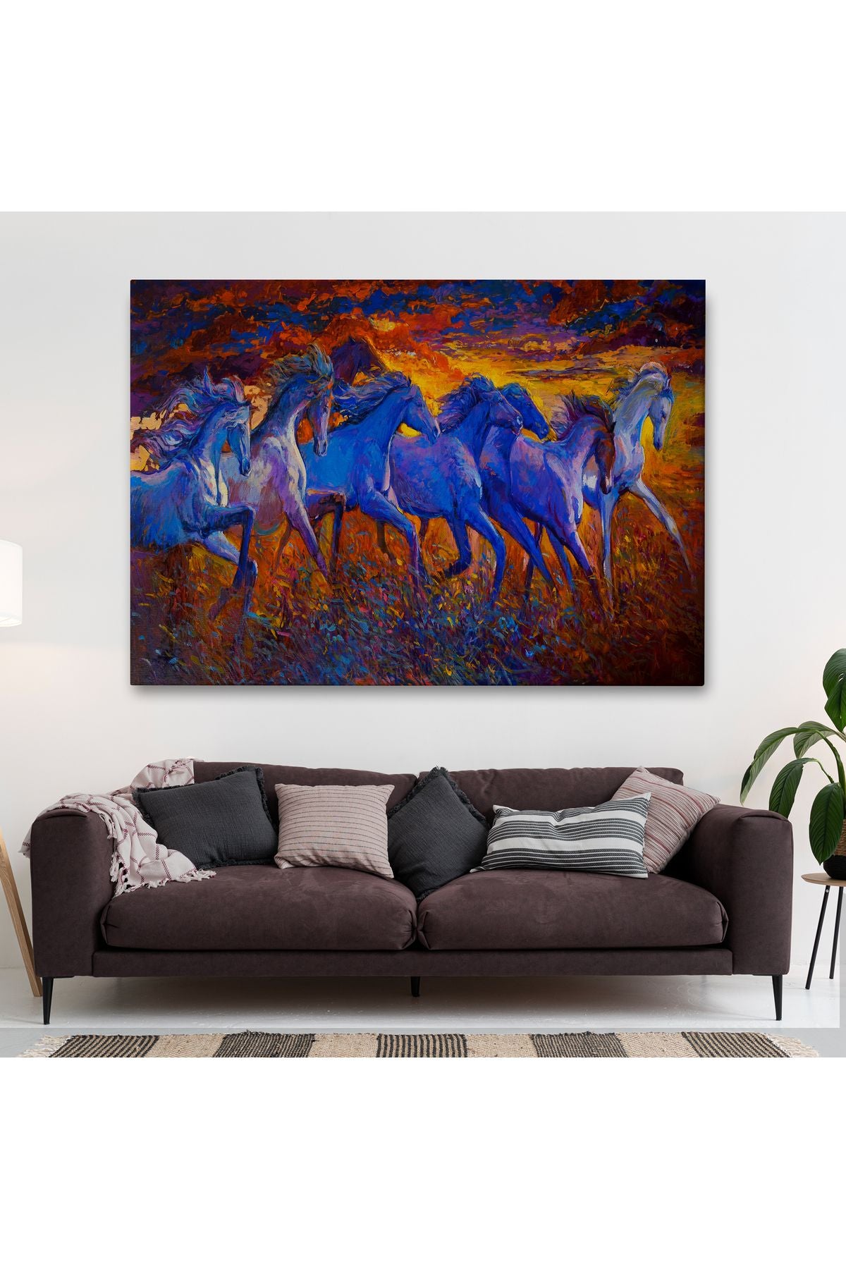 YB Koşan Atlar Dekoratif Kanvas Duvar Tablosu-3725