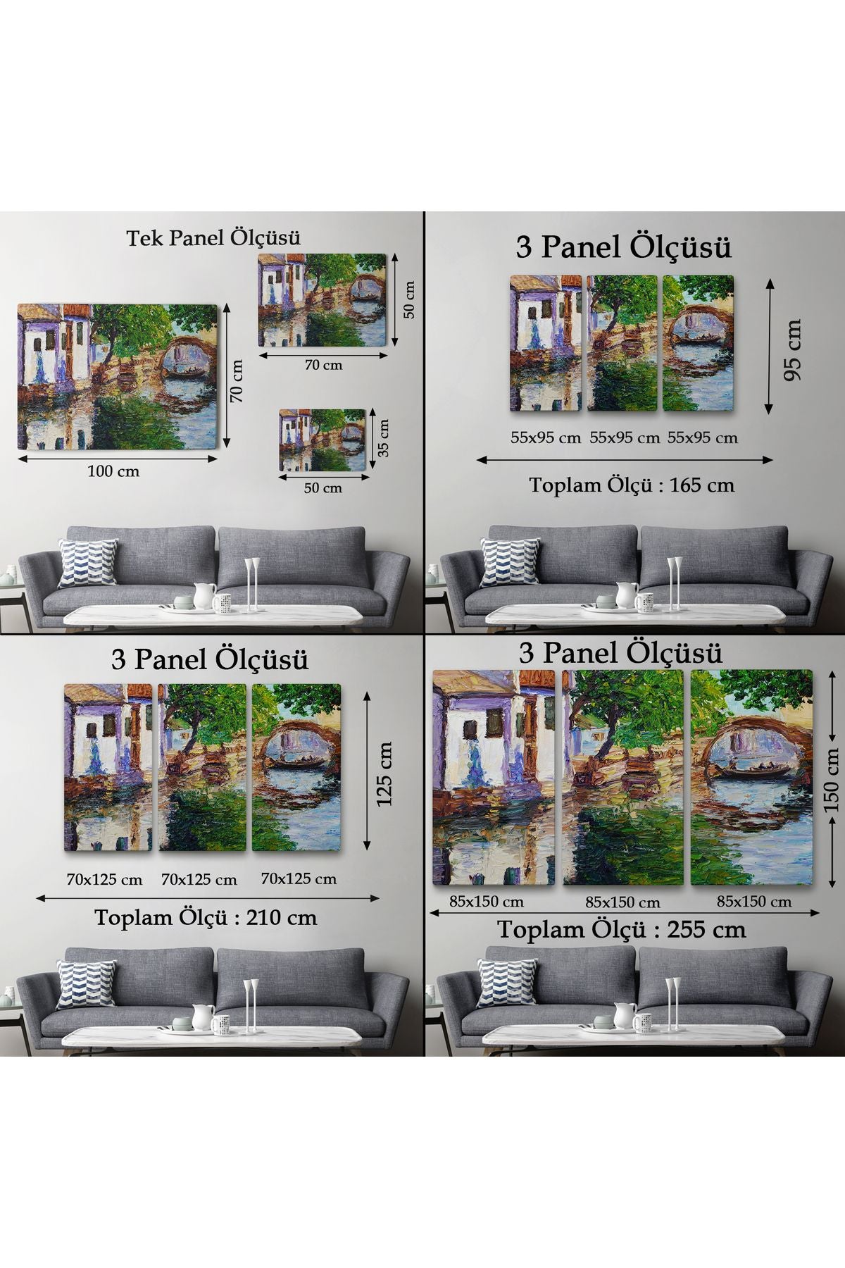 Yağlıboya Kanal Manzarası Dekoratif Kanvas Duvar Tablosu-3765