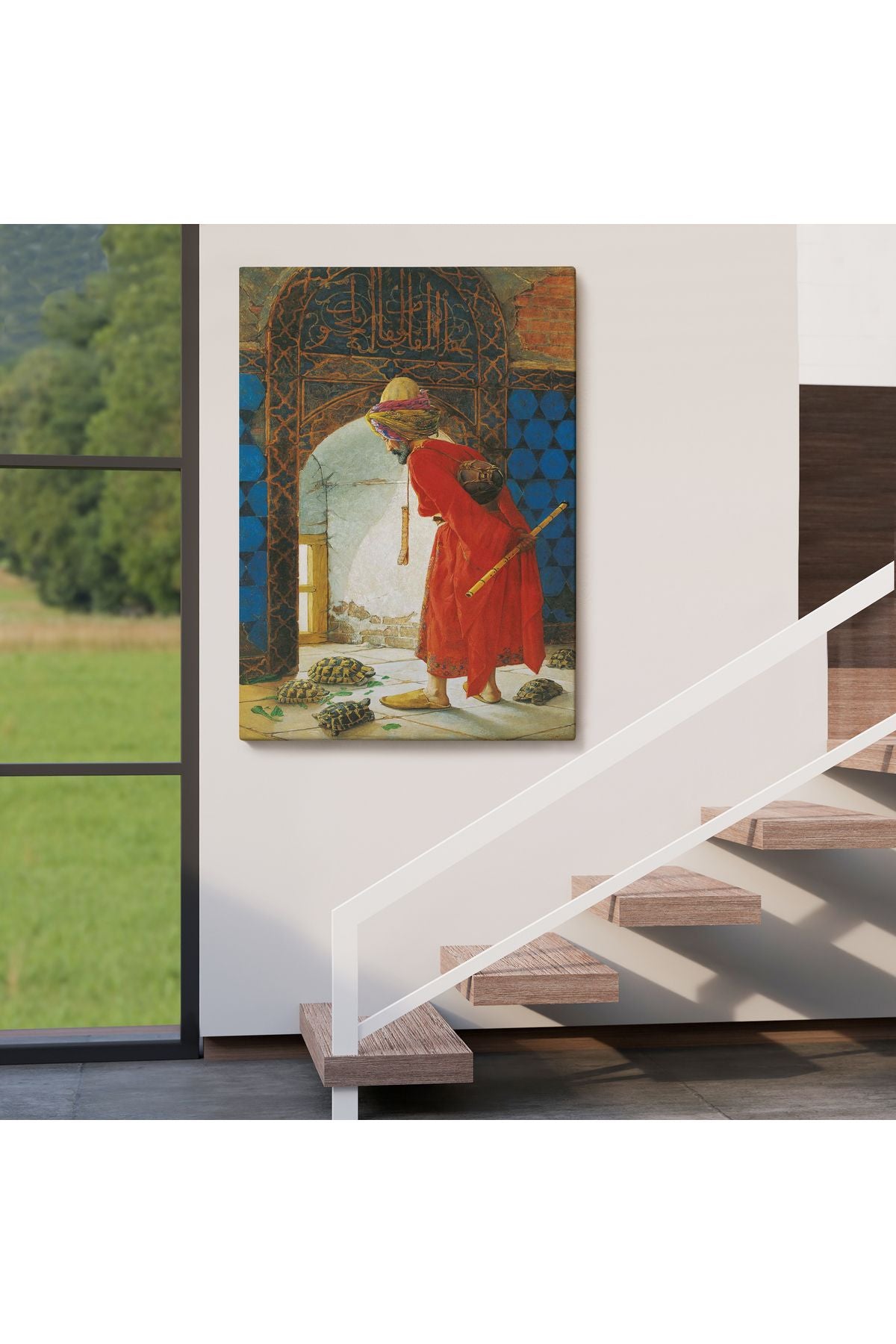 Osman Hamdi Bey'in Kaplunbağa Terbiyecisi İsimli Eseri Kanvas Tablo-5129