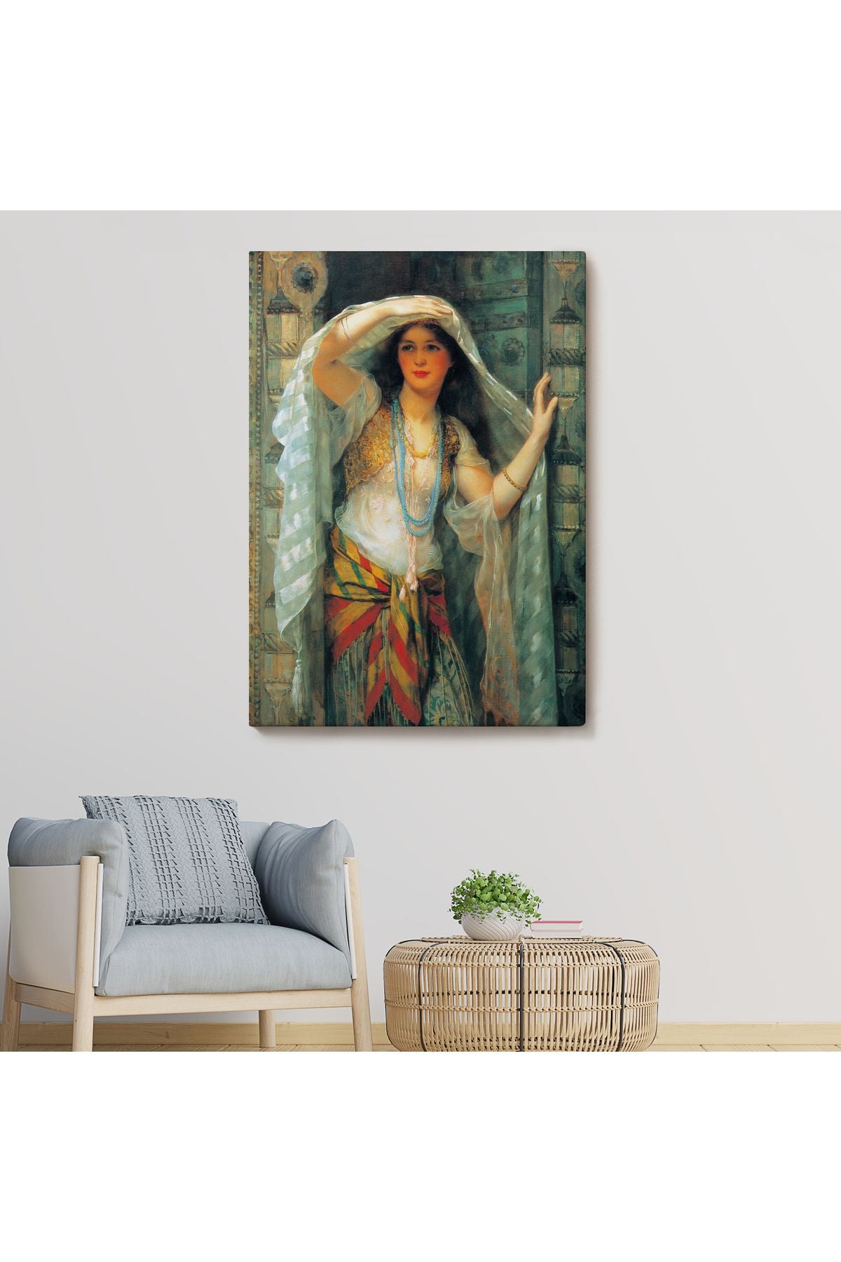 Dekoratif Duvar Tablosu-Kapıdan Bakan Cariye Eseri Arthur Wontner  Kanvas Tablo 6451