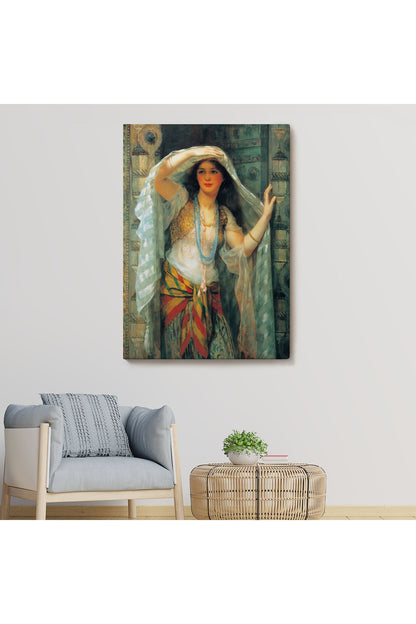 Dekoratif Duvar Tablosu-Kapıdan Bakan Cariye Eseri Arthur Wontner  Kanvas Tablo 6451