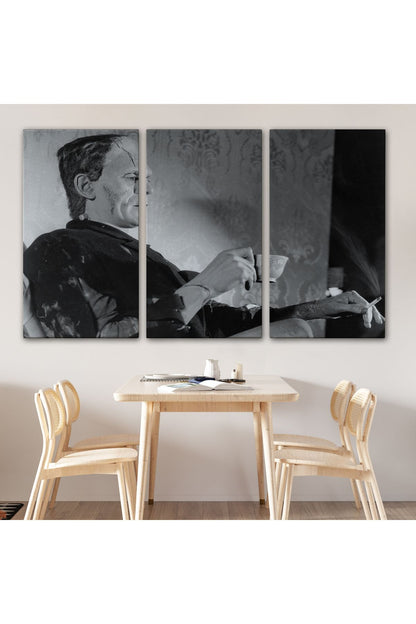 arg001 seri Frankenstein Remastered Tea and Cigarettes Korku Filmi Tablo, Boris Karloff Tablo-5369