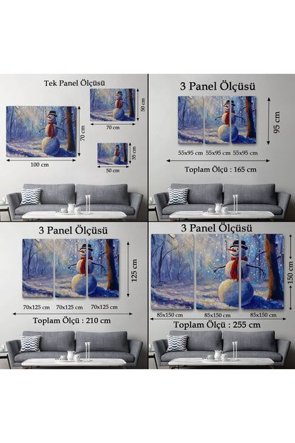 YB Ormanında Güneş Işınlarıyla Aydınlatılan Kardanadam Tablosu-1239