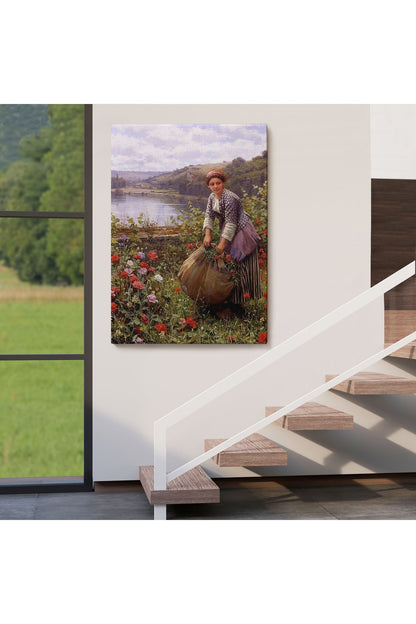 Kanvas Tablo, Duvar Dekoru, Bahçıvan Kadın ve Çim Biçmesi 6161 BUNGKNV