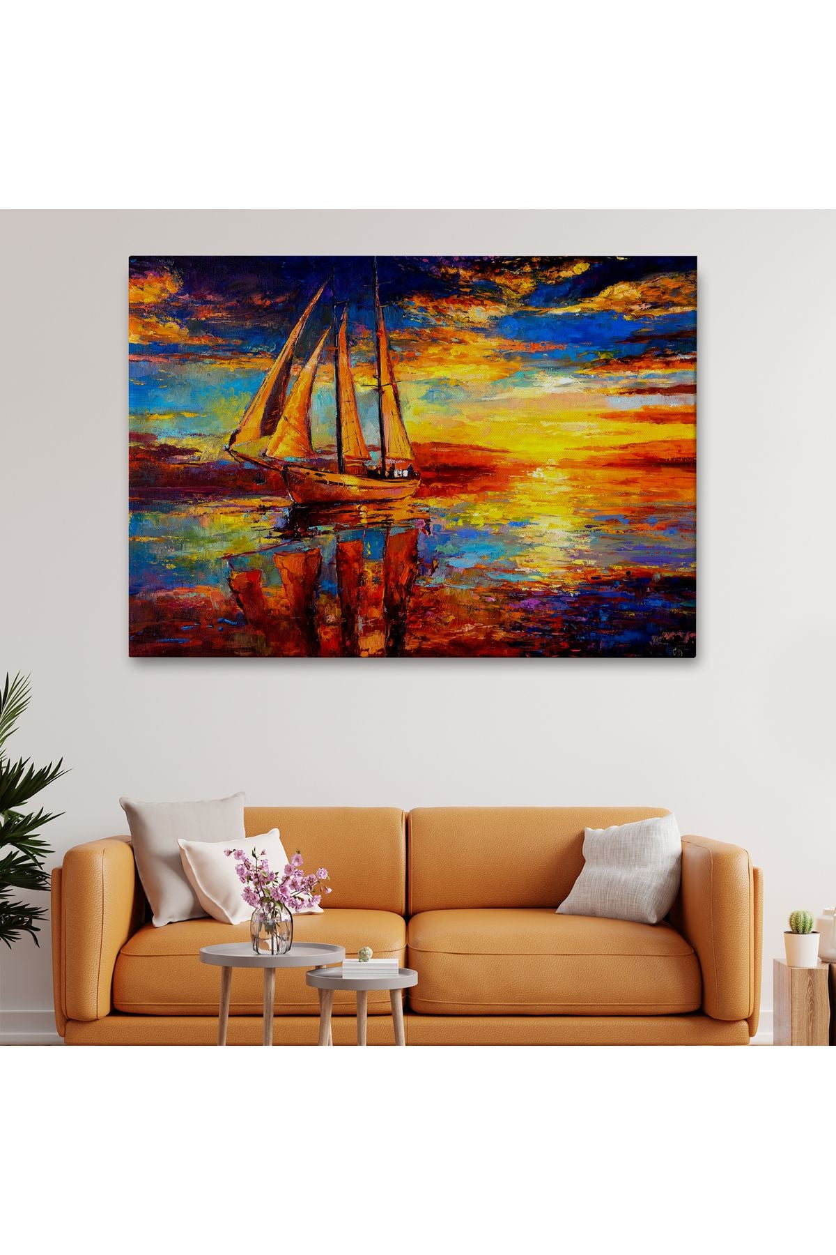 DB  Okyanustaki Büyük Yelkenli Duvar Tablosu-1227