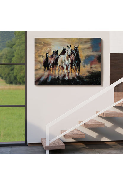 Koşan Atlar Dekoratif Duvar Tablosu-3670