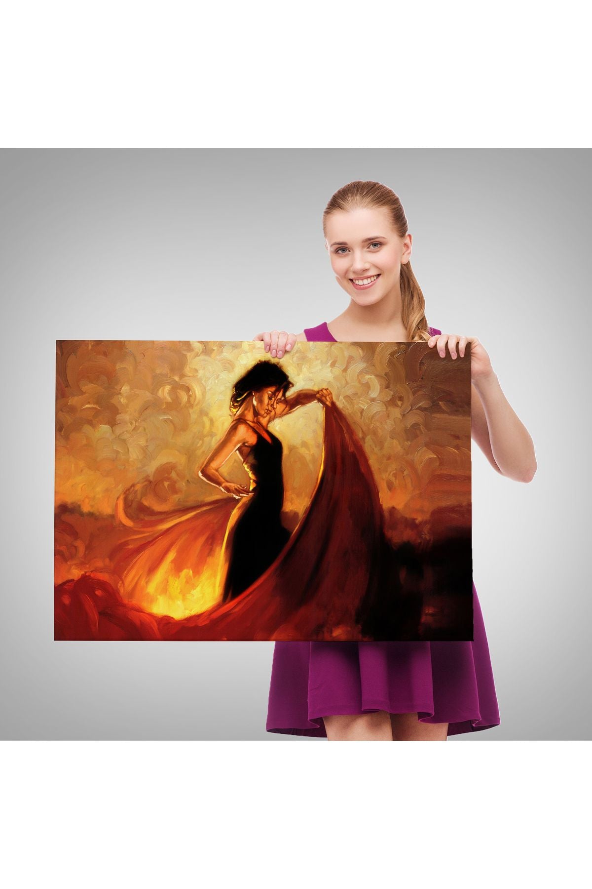 Kanvas Tablo, Duvar Dekoru, Amsterdam Kanalları Bisiklet ve Laleler 6594 BUNGKNV