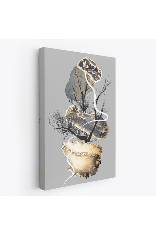 Geometrik Formda Soyut Desenler Dekoratif Kanvas Tablo-5181