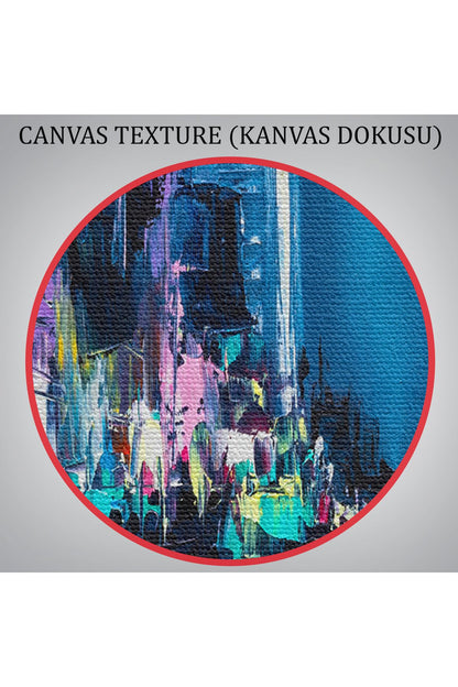 New York Gece Manzarası Yağlıboya Dekoratif Duvar Tablosu-3533