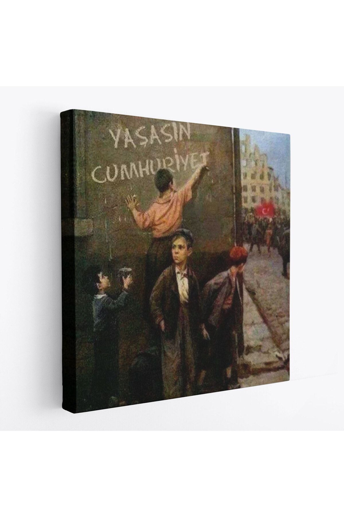 Yaşasın Cumhuriyet Yazan Çocuklar Kanvas Tablo-5896