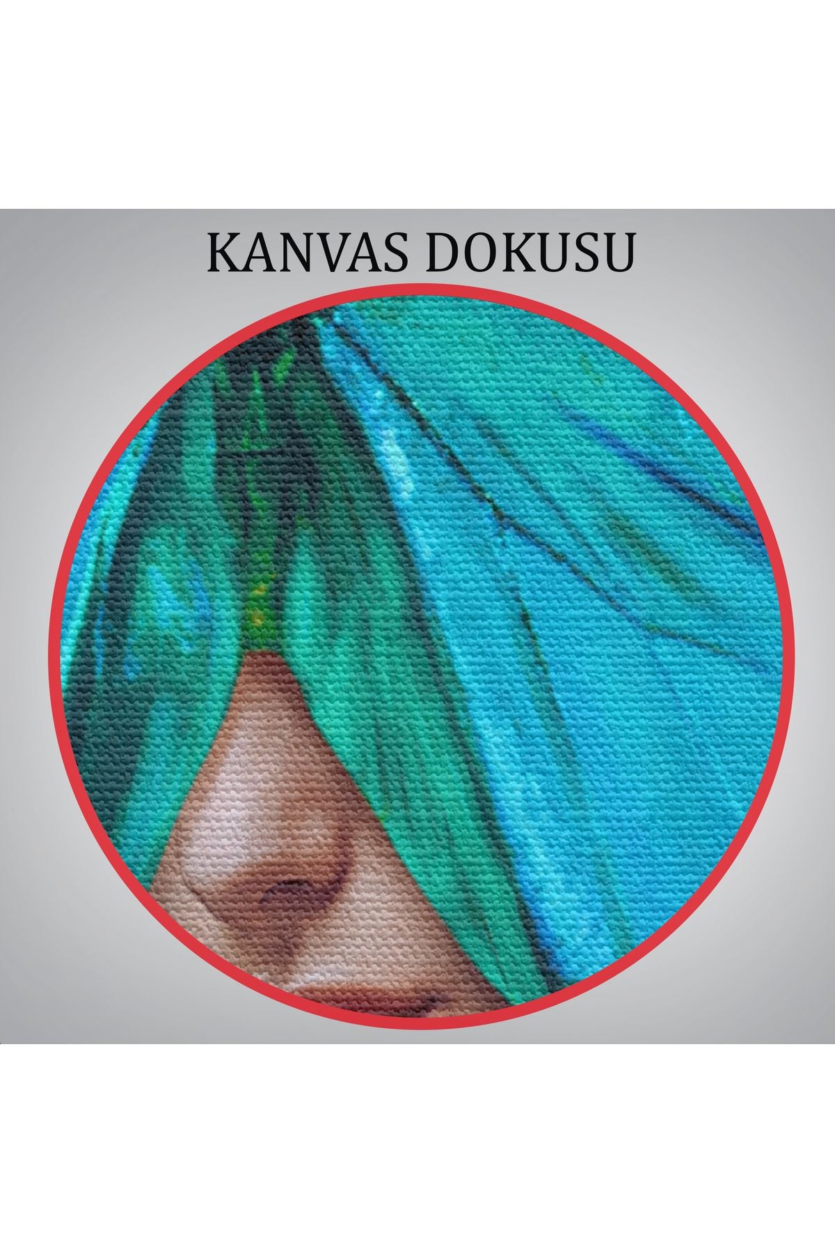 Mavi Kelebekli Kadın Yağlıboya Görünüm Dekoratif Kanvas Duvar Tablosu-5947