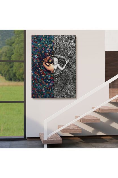 DB HG Çiçekler İçindeki Sevgililer Tablosu-6291