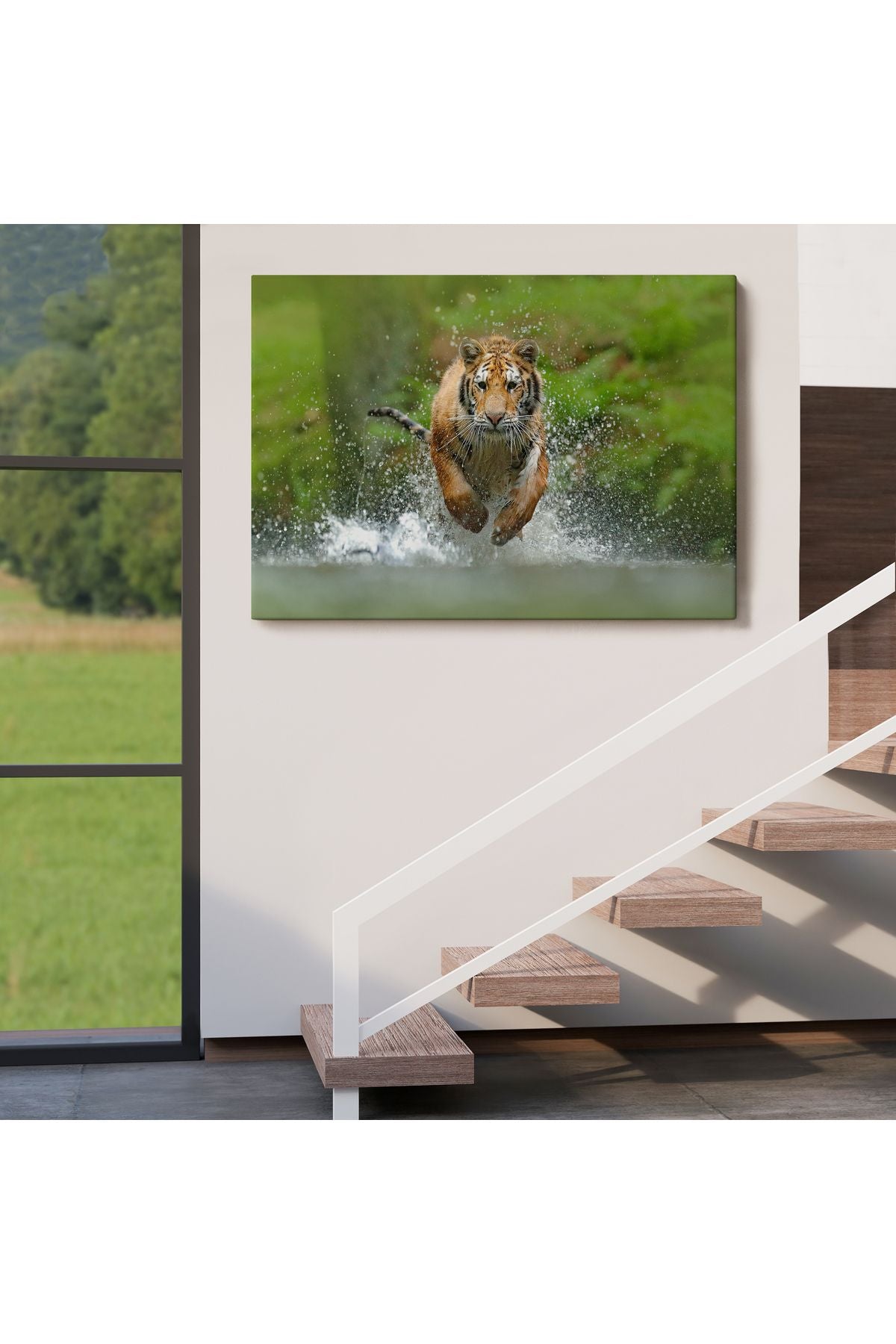 Koşan Kaplan Dekoratif Kanvas Tablo 1142